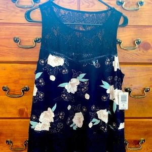 Black Floral Lace Tank Top Torrid Size 00